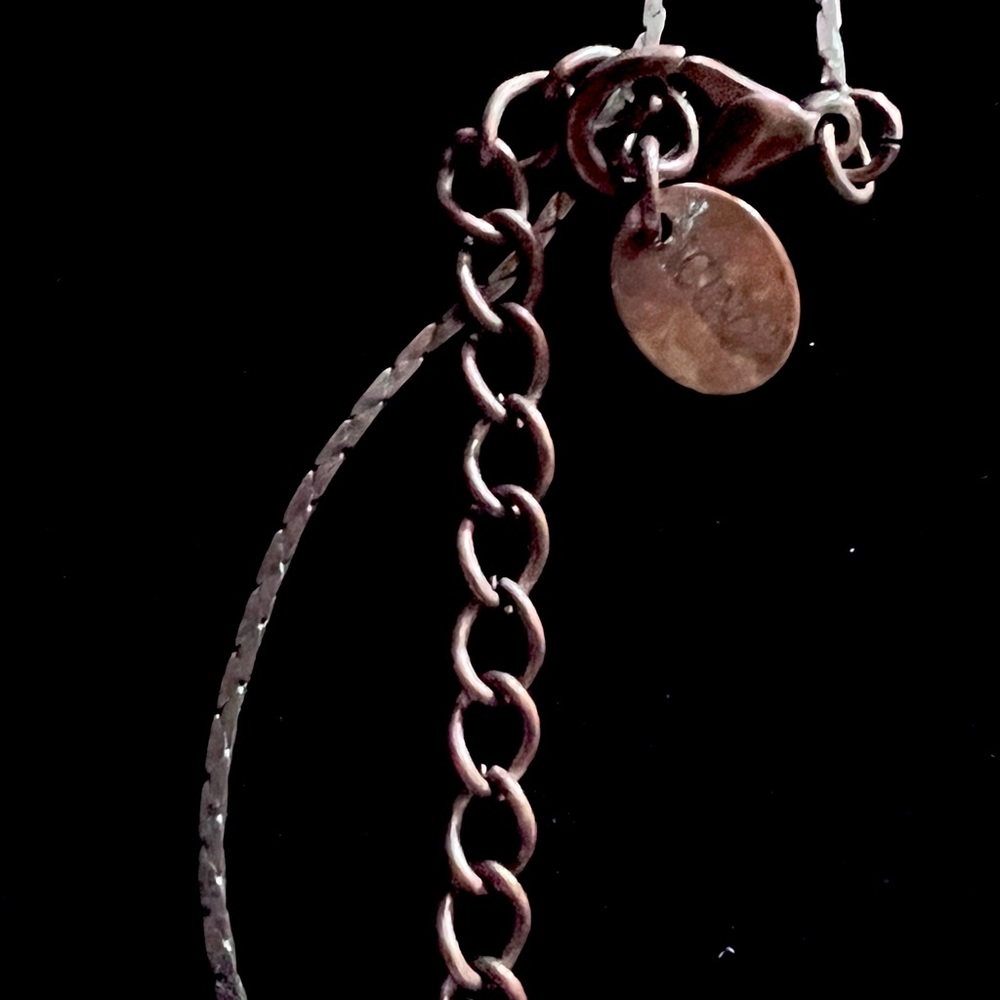 Gorgeous ICING Necklace Copper Brown tone chain & rhinestones flower leaf - Picture 2 of 2
